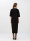 Чорна жіноча сукня прямого крою зі спущеним рукавом до ліктя | 6882586 | фото 3