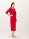Червона сукня прямого крою зі спущеним рукавом до ліктя | 6882591 | фото 2