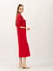 Червона сукня прямого крою зі спущеним рукавом до ліктя | 6882591 | фото 3