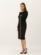 Трикотажна чорна сукня напівприлеглого силуету довжиною міді | 6882596 | фото 2