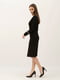 Трикотажна чорна сукня напівприлеглого силуету довжиною міді | 6882596 | фото 4