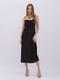 Сукня-комбінація чорна зі щільного шовку | 6882611