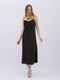 Сукня-комбінація чорна зі щільного шовку | 6882611 | фото 2
