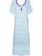 Нічна сорочка з коротким рукавом блакитна з принтом | 6871542