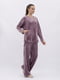 Велюровий костюм пудрового кольору Чінара: штани на резинці та джемпер | 6883183 | фото 2