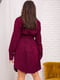 Бордовое вельветовое платье-рубашка | 6026351 | фото 4