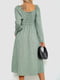Оливкова сукня з довгим рукавом | 6887839 | фото 4
