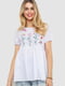 Блуза белая с цветочным рисунком | 6887906