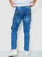 Прямые синие джинсы с карманами | 6888211 | фото 4