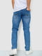 Прямі сині джинси з потертостями | 6888232 | фото 4