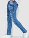 Прямі сині джинси з потертостями | 6888233 | фото 3