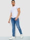 Прямі сині джинси з потертостями | 6888246 | фото 2
