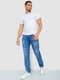 Прямі сині джинси з потертостями | 6888247 | фото 2