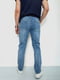 Прямые голубые джинсы с потертостями | 6888254 | фото 4
