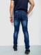 Прямые синие джинсы с потертостями | 6888256 | фото 4