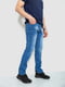 Прямые синие джинсы с потертостями | 6888258 | фото 3