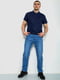 Прямые синие джинсы с потертостями | 6888260 | фото 2