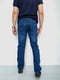 Прямые синие джинсы с потертостями | 6888264 | фото 4