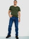 Прямые синие джинсы с потертостями | 6888265 | фото 2