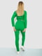 Зеленый костюм в рубчик с укороченной кофтой | 6888393 | фото 4