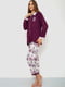 Фиолетовая принтованная пижама | 6888651 | фото 2
