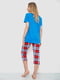 Сине-красная пижама с бриджами | 6888661 | фото 4