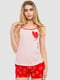 Красно-молочная пижама с шортами | 6888677