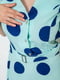 Мятно-синее платье с воротником и поясом | 6888684 | фото 5
