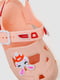 Резиновые сандалии-сабо пудрового цвета  с джибитсами | 6888770 | фото 2