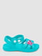 Гумові сандалі-сабо бірюзового кольору з джибітсами | 6888773