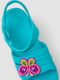Резиновые сандалии-сабо бирюзового цвета с джибитсами | 6888778 | фото 2