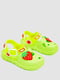 Резиновые сандалии-сабо салатового цвета с джибитсами | 6888786 | фото 3