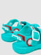Бирюзовые резиновые сандалии-сабо с джибитсами | 6888790 | фото 4