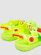 Резиновые сандалии-сабо салатового цвета с джибитсами | 6888799 | фото 4