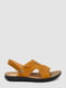 Коричневые сандалии из экозамши с надписью | 6888813