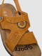 Коричневые сандалии из экозамши с надписью | 6888824 | фото 2
