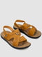 Коричневые сандалии из экозамши с надписью | 6888824 | фото 3