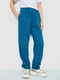 Трикотажные синие брюки прямого фасона | 6888941