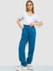 Трикотажные синие брюки прямого фасона | 6888941 | фото 2