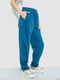 Трикотажные синие брюки прямого фасона | 6888941 | фото 3