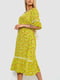 Оливковое принтованное платье свободного кроя | 6888997 | фото 2