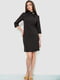 Черное классическое платье с воротником | 6889010