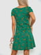 Зеленое принтованное платье с V-образным вырезом | 6889019 | фото 4