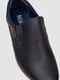 Темно-сині туфлі з екошкіри з гумками з боків | 6889096 | фото 2