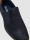 Темно-синие туфли из экокожи с резинками по бокам | 6889098 | фото 2