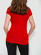 Красная футболка с декоративным “запахом” под грудью | 6889208 | фото 4