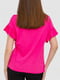 Розовая футболка с воланами на рукавах | 6889243 | фото 4