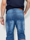 Шорты джинсовые синие с потертостями | 6889421 | фото 4