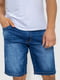 Шорты джинсовые синие с потертостями | 6889453