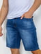 Шорты джинсовые синие с потертостями | 6889453 | фото 3